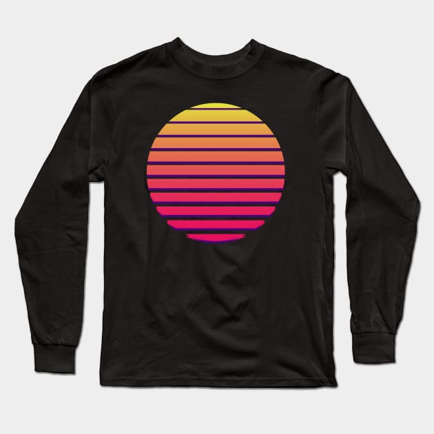 Synthwave Sunset Minimalist Long Sleeve T-Shirt by edmproject